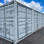 40ft High Cube Shipping Container with 4 Side Doors & Rear Cargo Doors - 9ft 6in Steel Storage Container