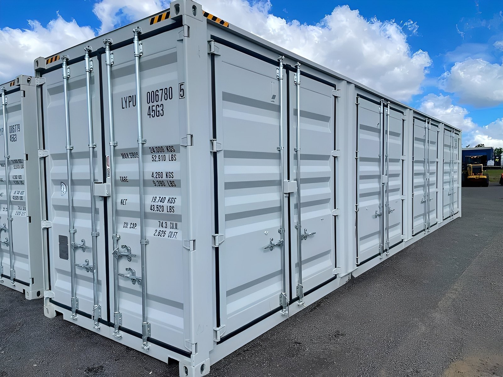 40FT-High-Cube-Storage-Shipping-Container-Conex-3.jpg 40ft High Cube Shipping Container with 4 Side Doors & Rear Cargo Doors - 9ft 6in Steel Storage Container - Image 1