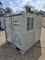 7ft Mini Shipping Container with Side Door, Rear Door & Window | Lockable Steel Storage Container